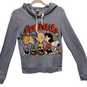 peanuts “the gang” grey hoodie size small
